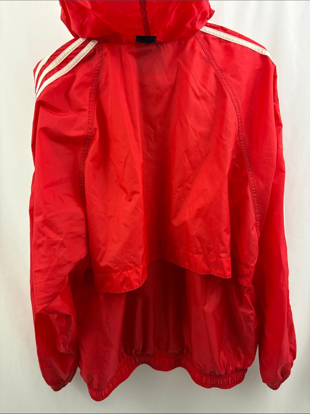 Vintage Adidas Hooded Windbreaker Jacket Red & White Size Large Men’s - Picture 9 of 9